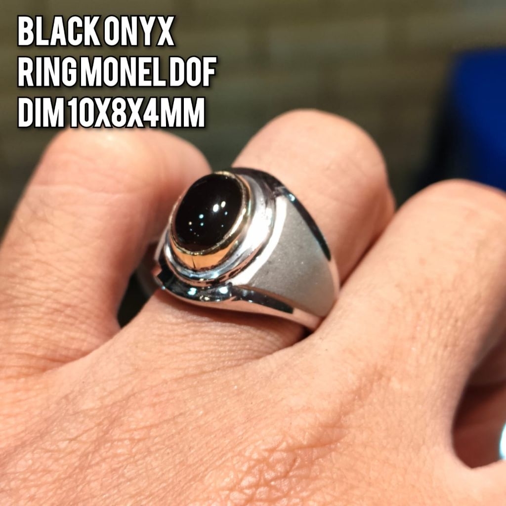 CINCIN PRIA BATU ONIK KECIL RING MONEL DOFF