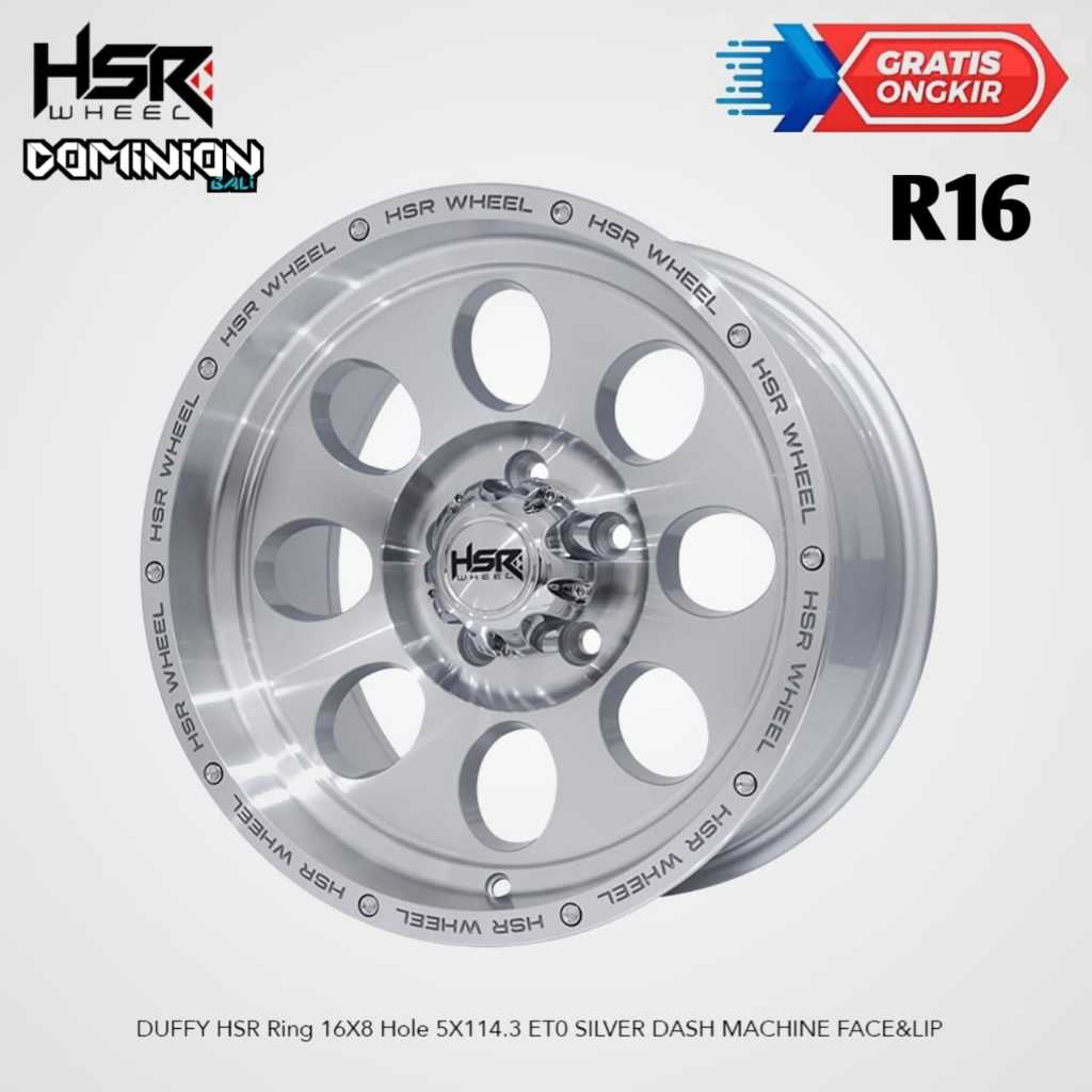 VELG HSR SEMI OFROAD R16 UNTUK INOVA HILUX RANGGA TERIOS DLL MODEL HSR DUFFY R16X8 PCD 5X114,3 ET0