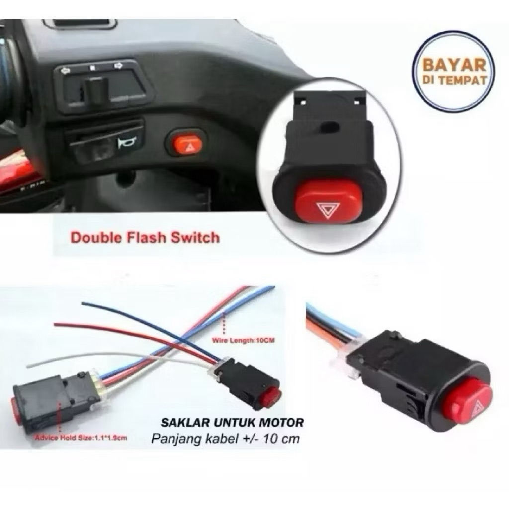 Saklar Hazard Motor saklar kabel 3 saklar tombol on off termurah