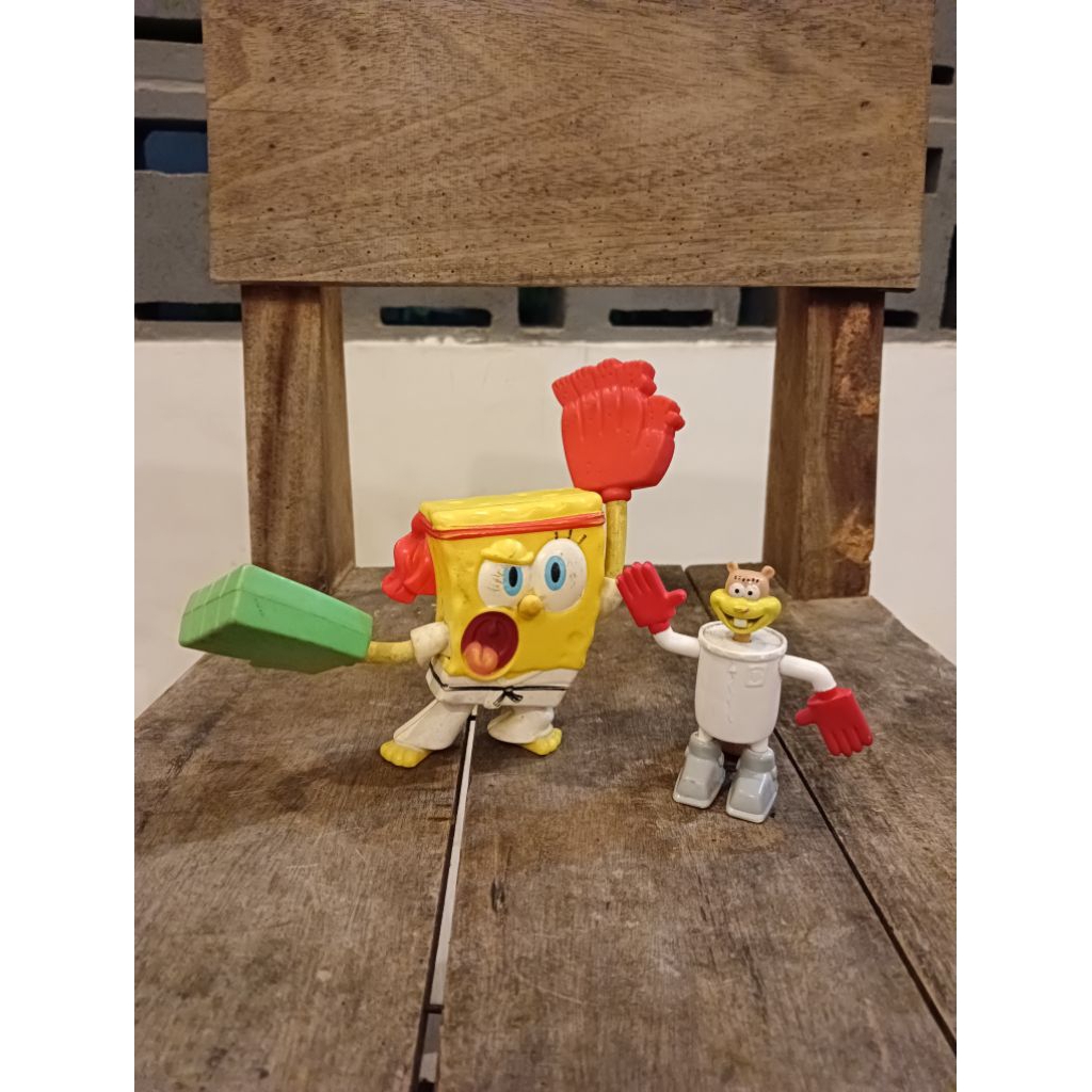 Set Action Figure Karate Spongebob and Sandy ORI (Bekas)