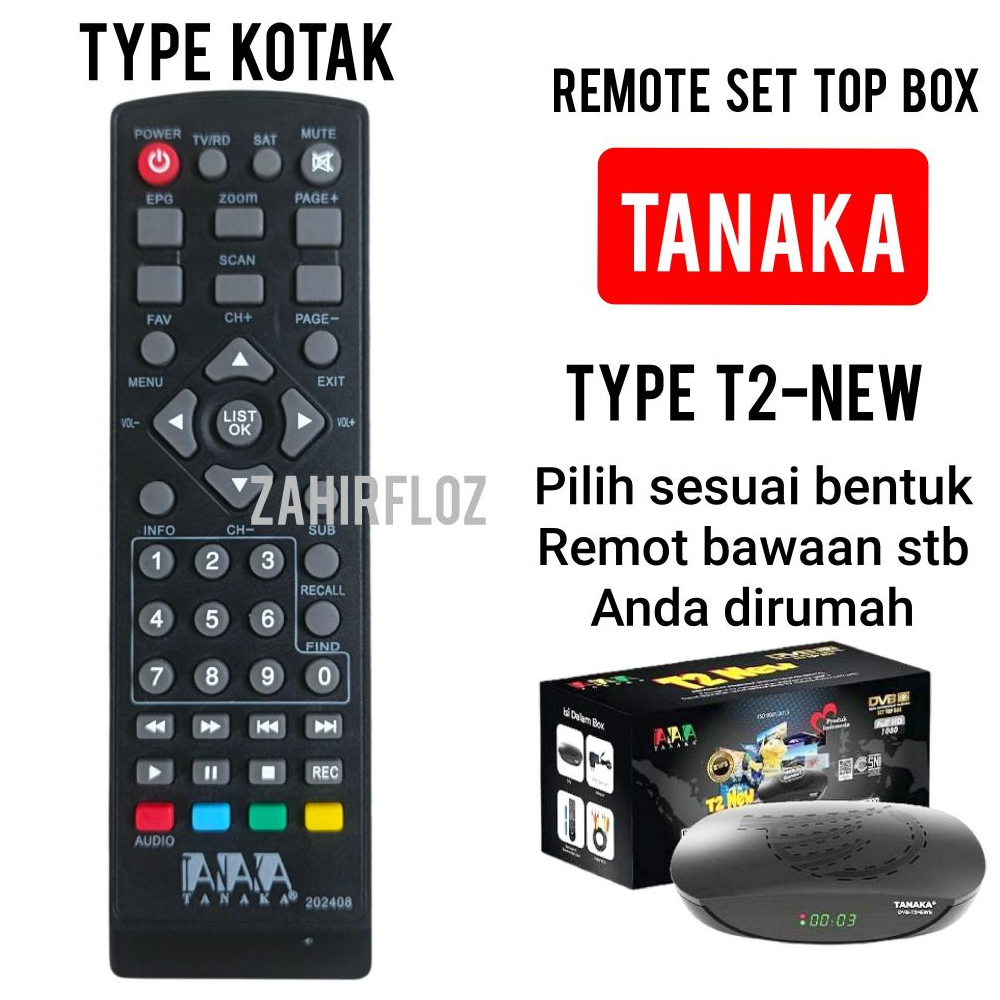 REMOTE STB TANAKA T2NEW SET TOP BOX OVAL REMOT KOTAK
