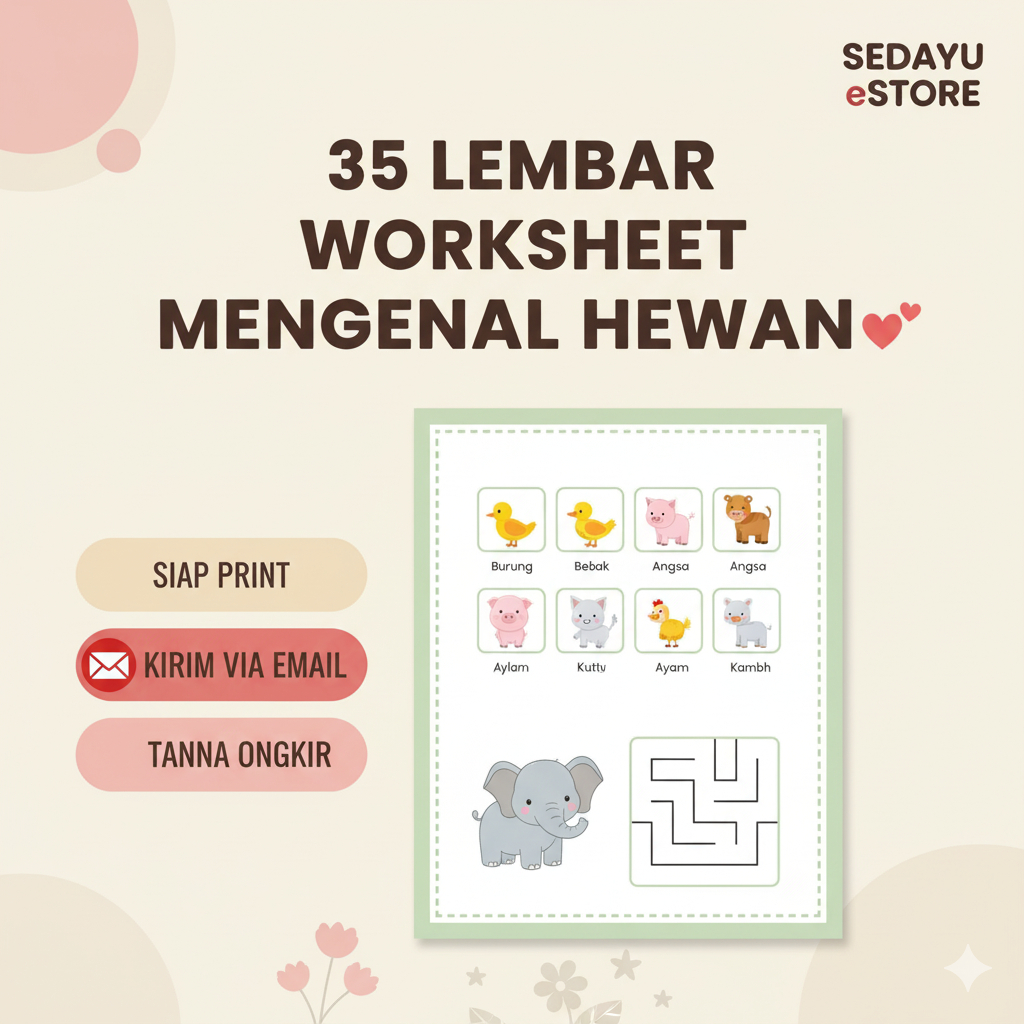 worksheet 35 lembar worksheet pengenalan hewan untuk anak TK - Printable Worksheet