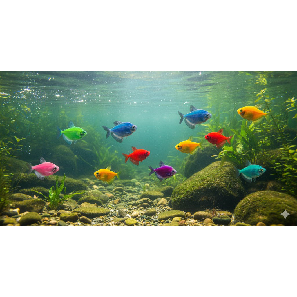 Ikan Glow-fisht paket 50 ekor ikan hias warna warni ikan Glow ikan Fish