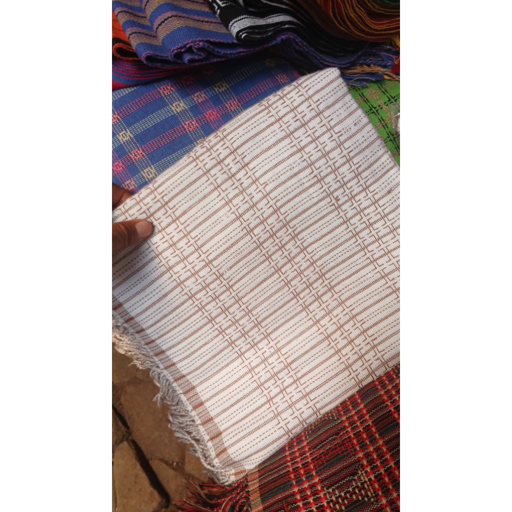 kain tenun baduy warna putih abu x coklat
