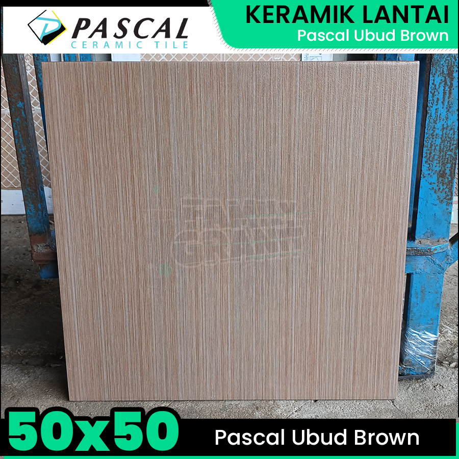Keramik Motif Kayu 50x50 Pascal Ubud Brown Lantai Ubin Teras/Garasi/Carport Matte