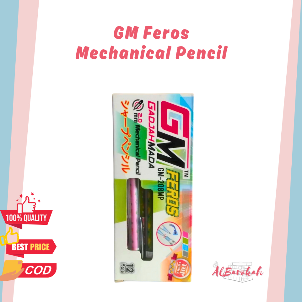 Pensil Mekanik GADJAH MADA Feros 2.0mm GM-208MP | Pensil Belajar Anak Tebal
