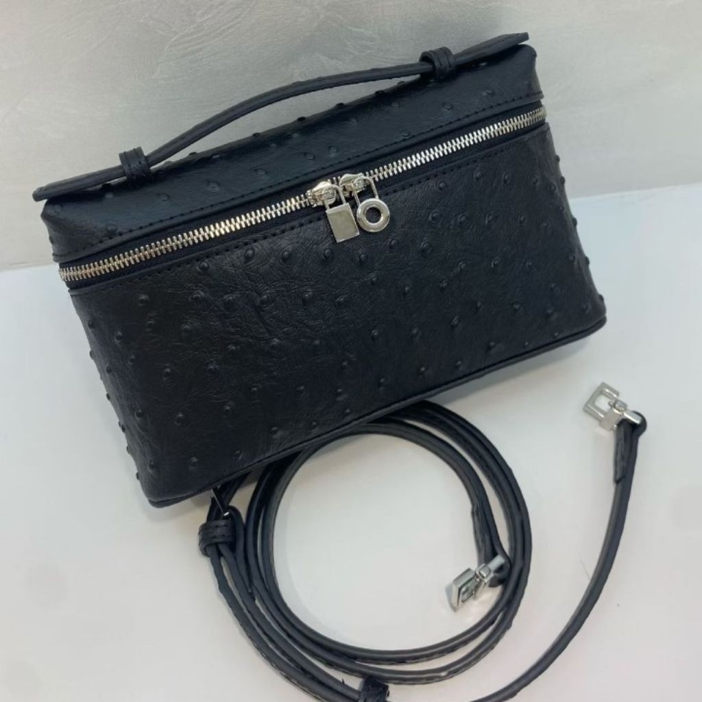 Tas Impor wanita original Loro Piana Bag with ostrich embossed