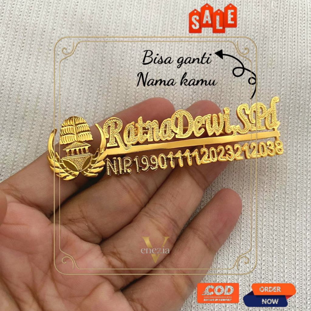 Bros Nama Custom Korpri NIP Premium Grafir