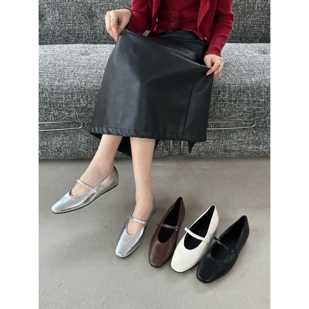 JIA 0018-6 - FLAT SHOES WANITA CASUAL SIMPLE | sepatu flat wanita simple tali tengah anti slip
