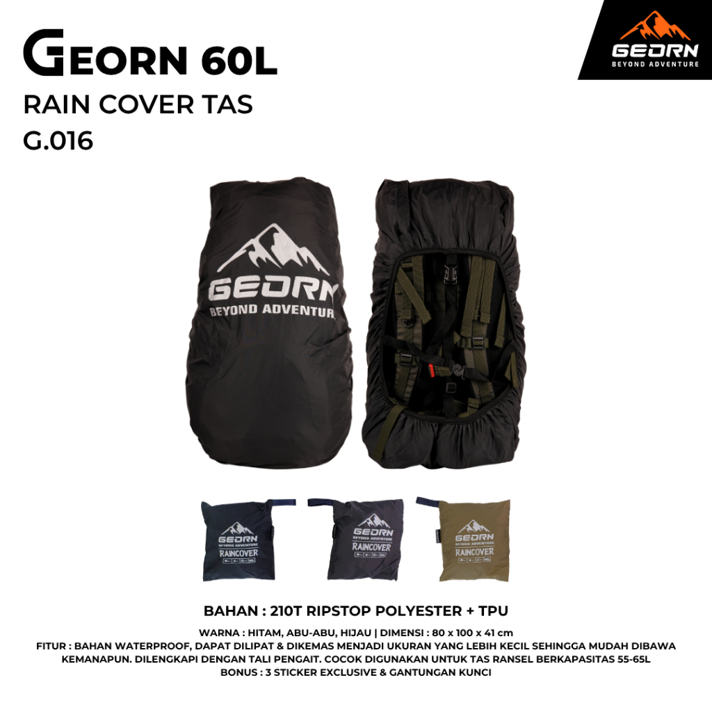 GEORN Rain Cover Tas 60 Liter – G.016