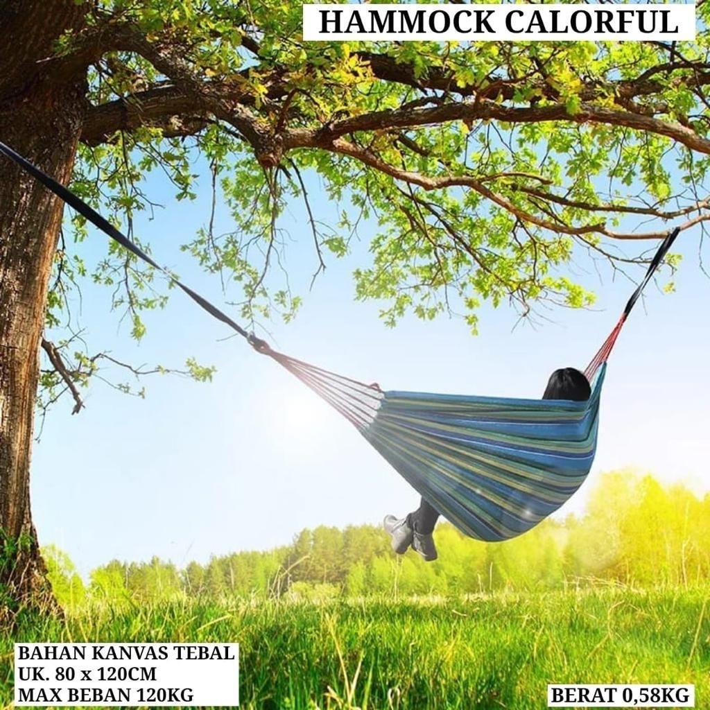 Hammock / Ayunan Kain Gantung / Tempat Tidur Camping Gantung / Ayunan Camping Outdoor