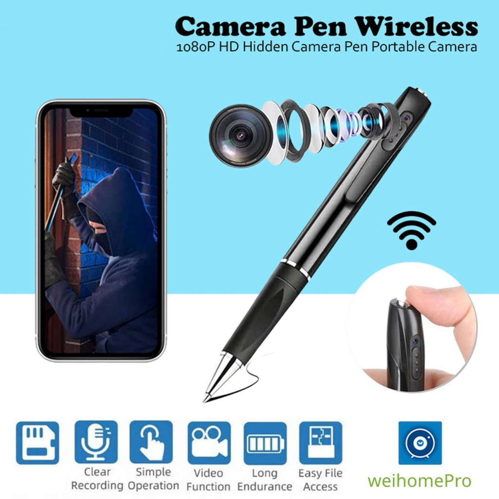 Spy Pen Camera Portable WIFI HD 1080P – CCTV Hidden Camera – Kamera Tersembunyi Model Pulpen