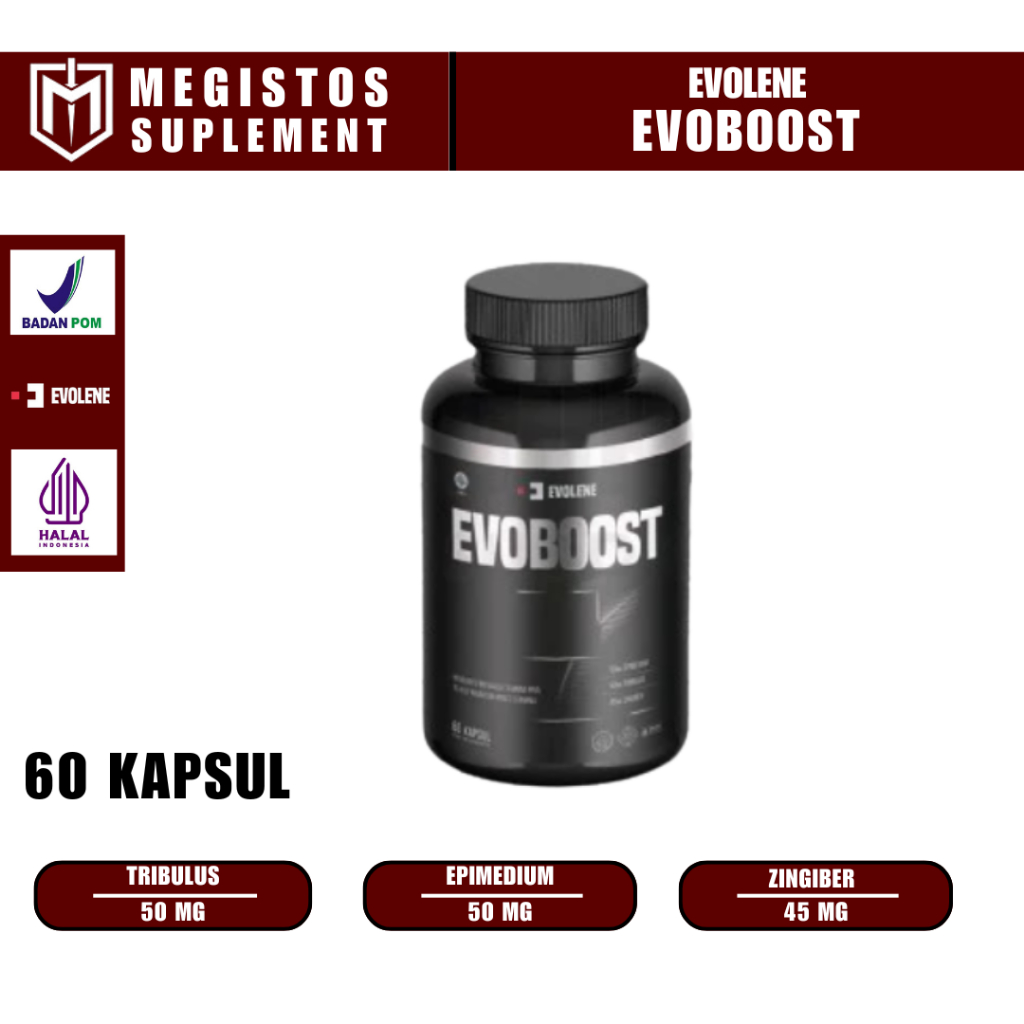 EVOBOOST TESTOSTERONE BOOSTER 1 BOTOL ISI 60 Capsul BPOM HALAL