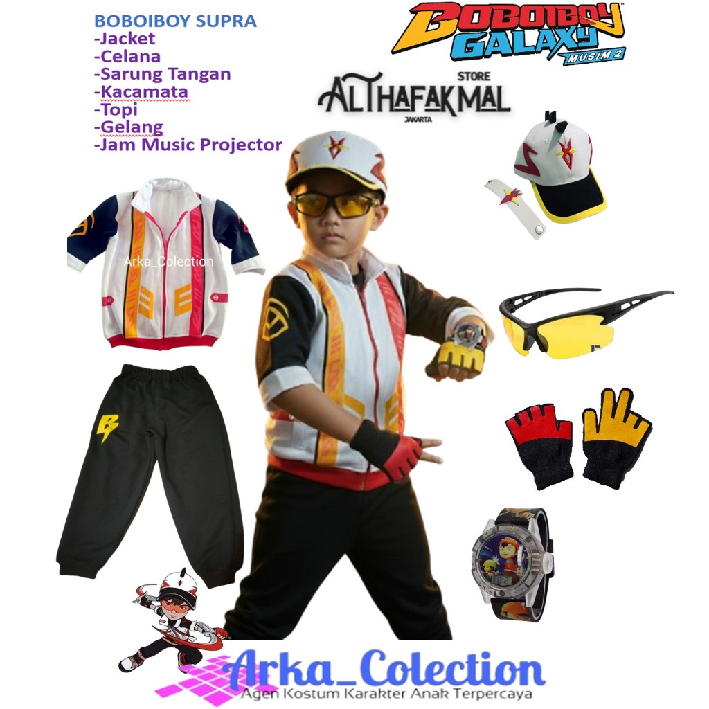 Kostum Boboiboy Supra Lengkap