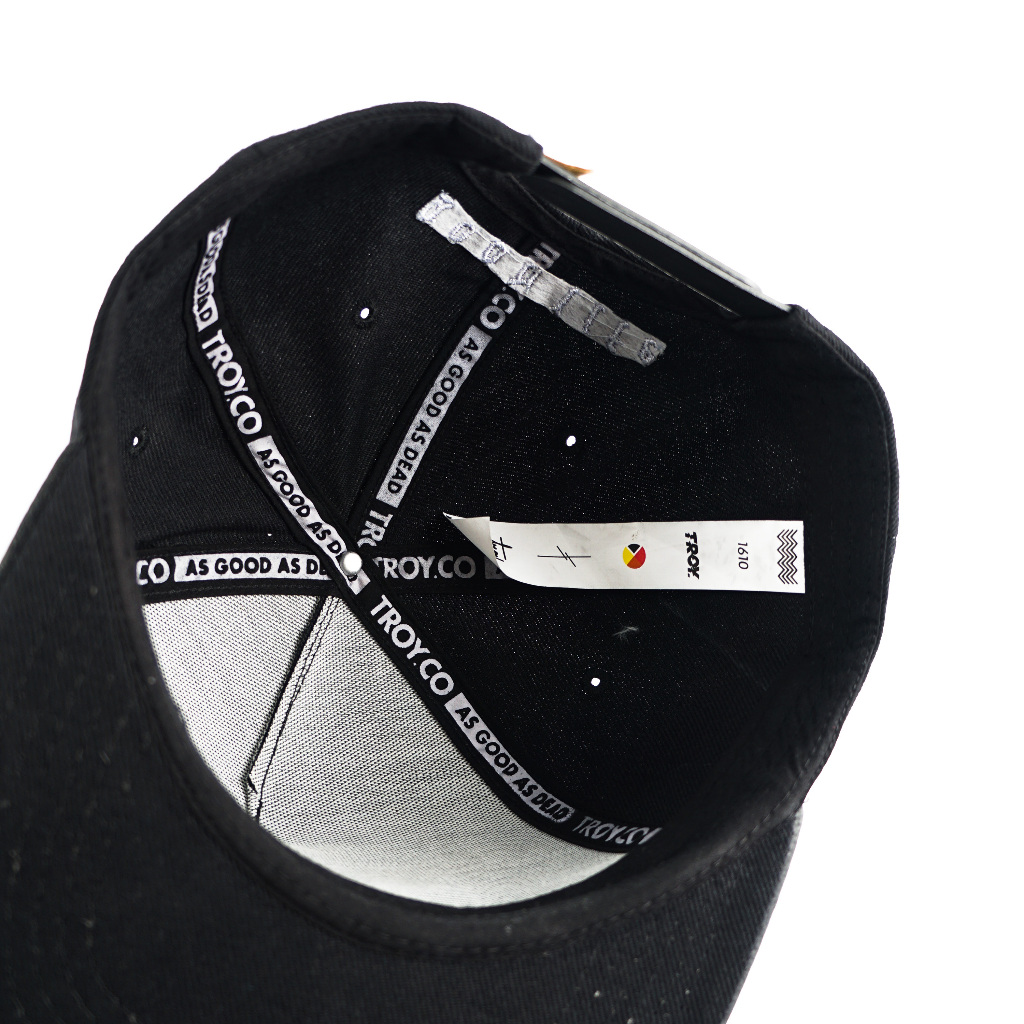 [Free Box] Troy Company Snapback Cap Skull - Topi Hitam Snapback SND 3392