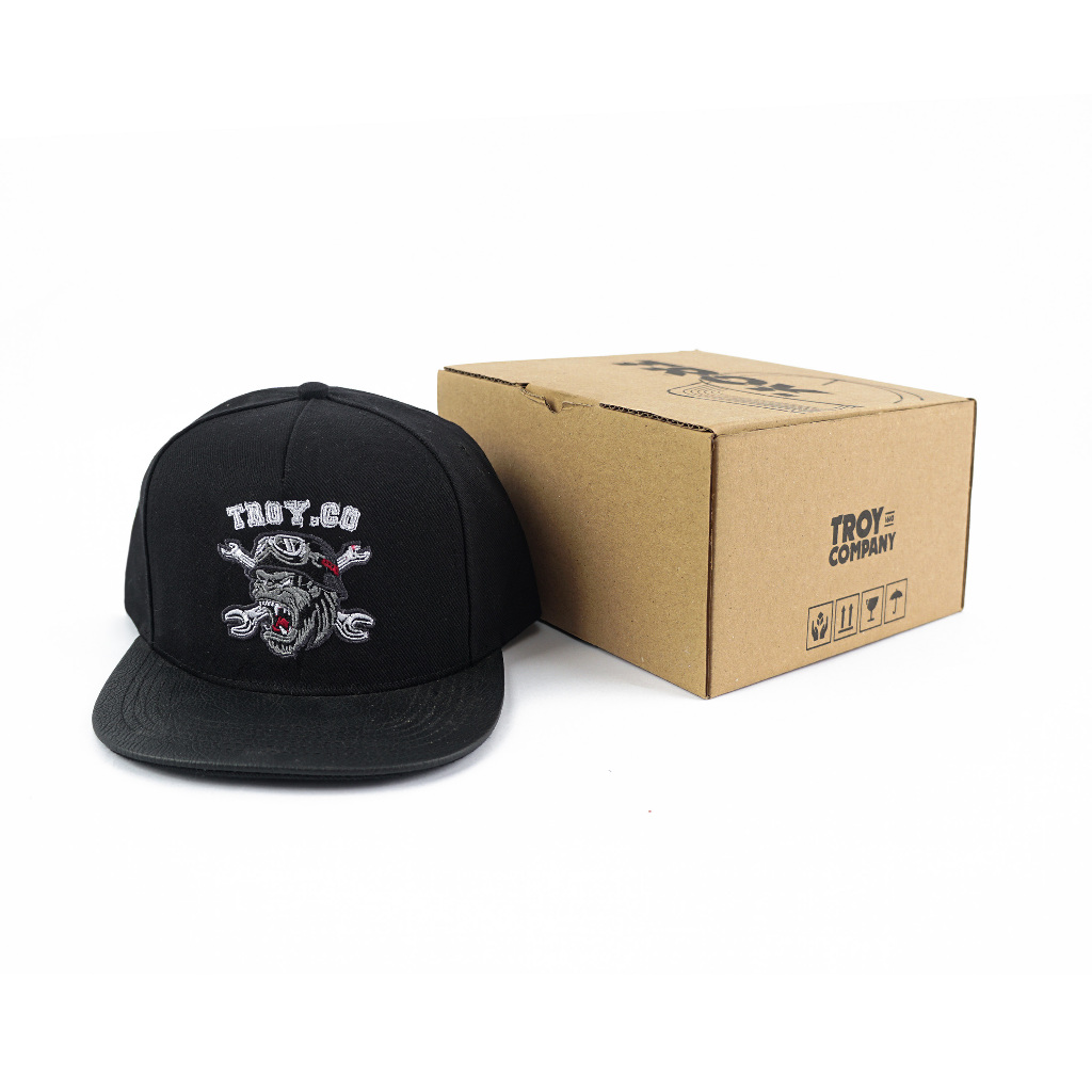 [Free Box] Troy Company Snapback Cap Gorilla - Topi Hitam Snapback SND 3393