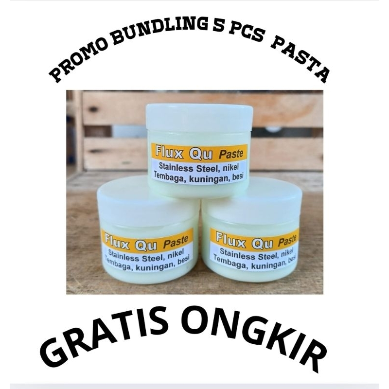 Flux Paste Solder Perekat Stainless Steel Nikel Tembaga Besi Kuningan Baterai.(Bundling 5 Flux