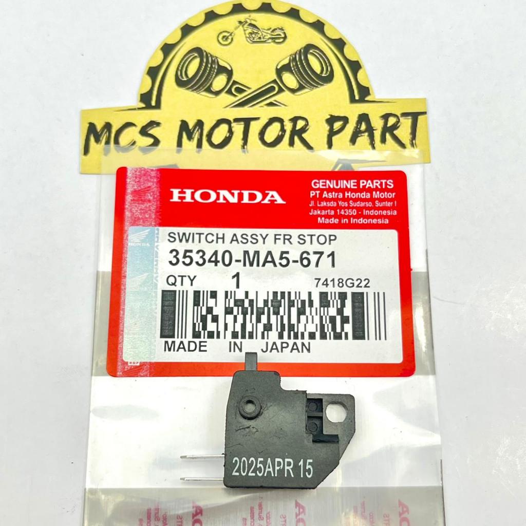 Switch Assy FR Stop Switch Rem Depan 35340-MA5-671 – Beat, Scoopy, Supra, Genio, Kharisma Original H
