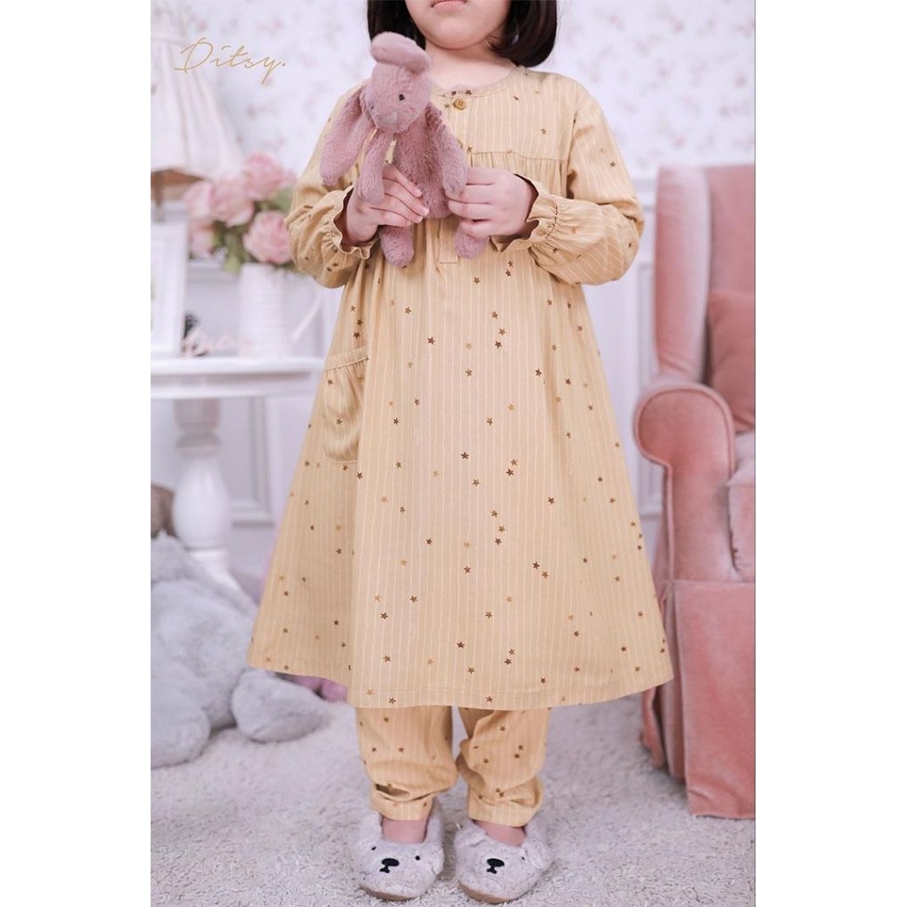 Ster Coffee Beige Jetblack Ditsy Nightgown Little Ditsy