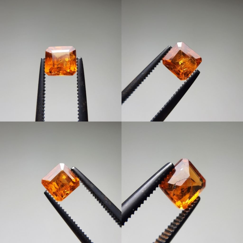 Natural Spessartite Garnet Batu Garnet Mandarin Warna Orange Menyala