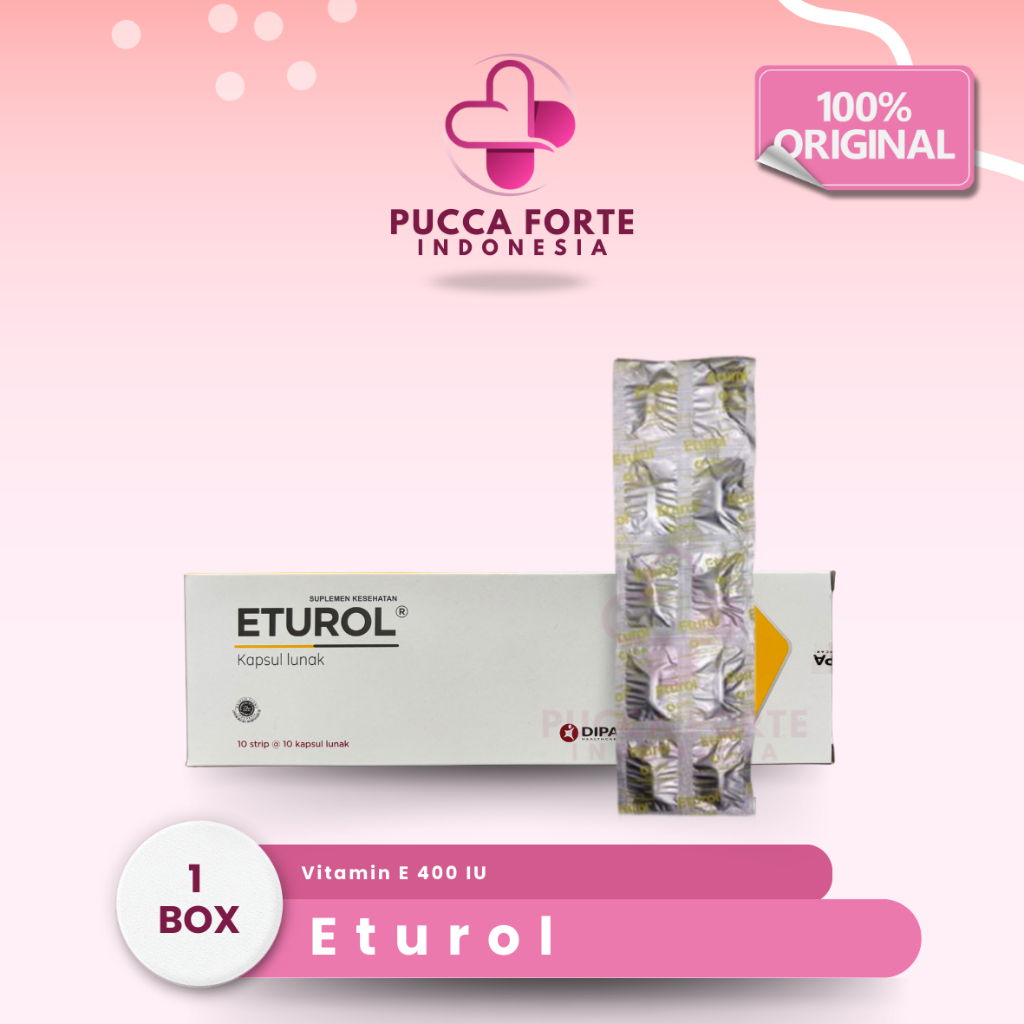 Eturol (Box) - Vitamin E 400 IU Kapsul Lunak Original untuk Sistem Kekebalan Tubuh & Kesehatan Kulit
