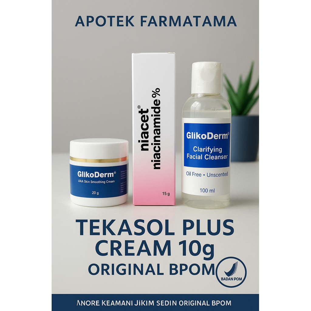 Bundle Skincare GlikoDerm-8 + Niacef4% + Glikoderm Clarifying Facial Cleanser- Wajah Sehat dan Cerah