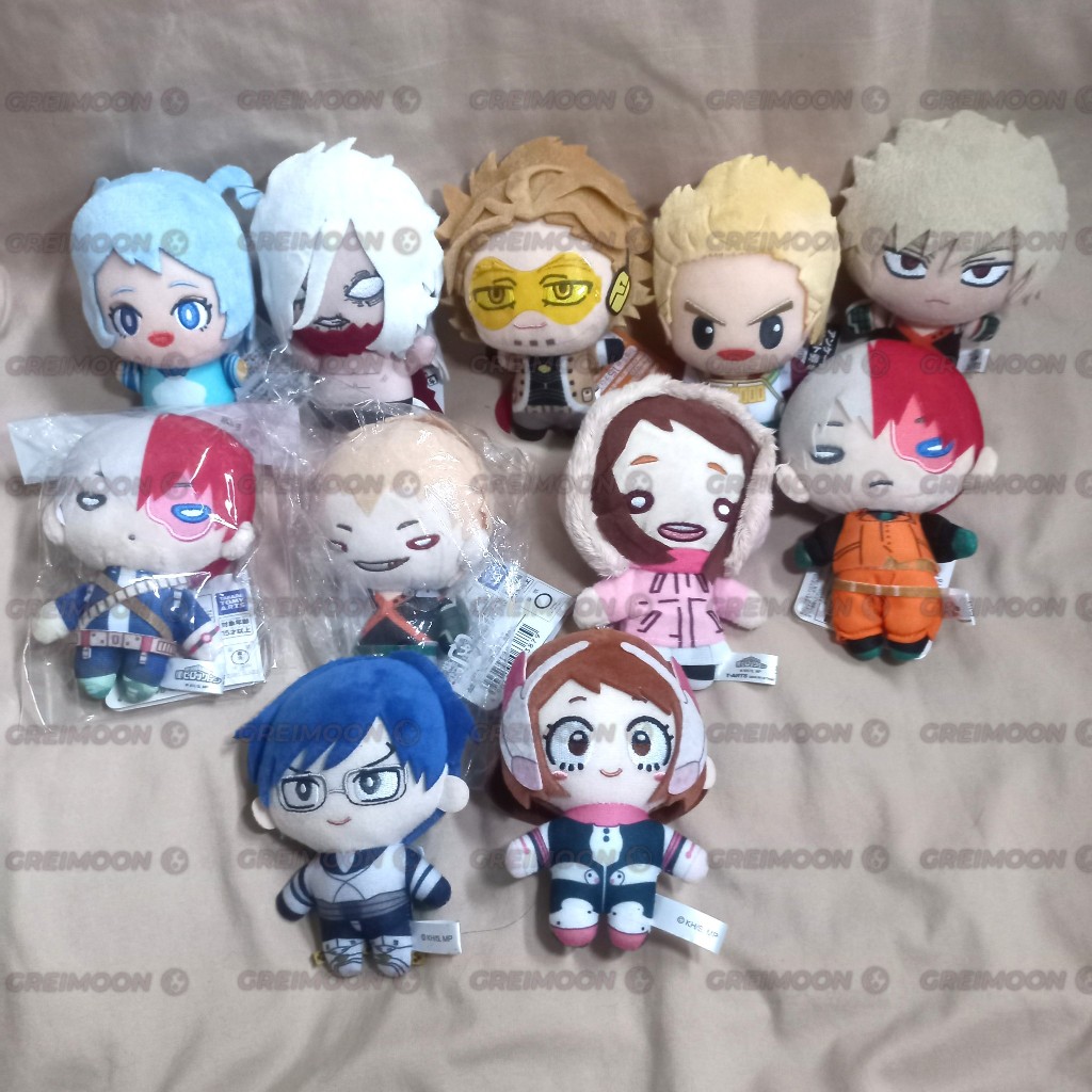 Gantungan Boneka Plush Anime Chibigurumi & Nitotan & Plush Capsule My Hero Academia Mirio, Eri, Shig