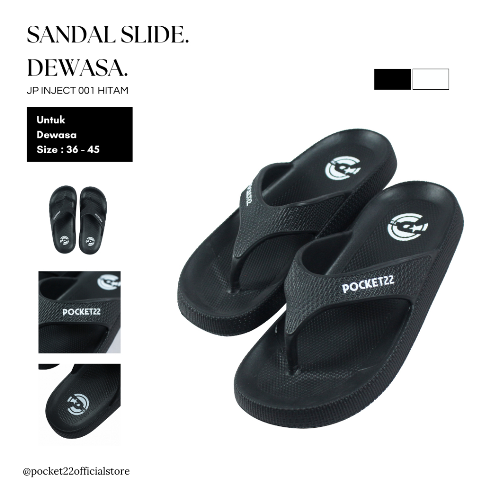 POCKET22 SANDAL JEPIT FOAM PRIA / WANITA TERBARU - JP INJECT BAHAN RINGAN, SIMPLE DAN NYAMAN