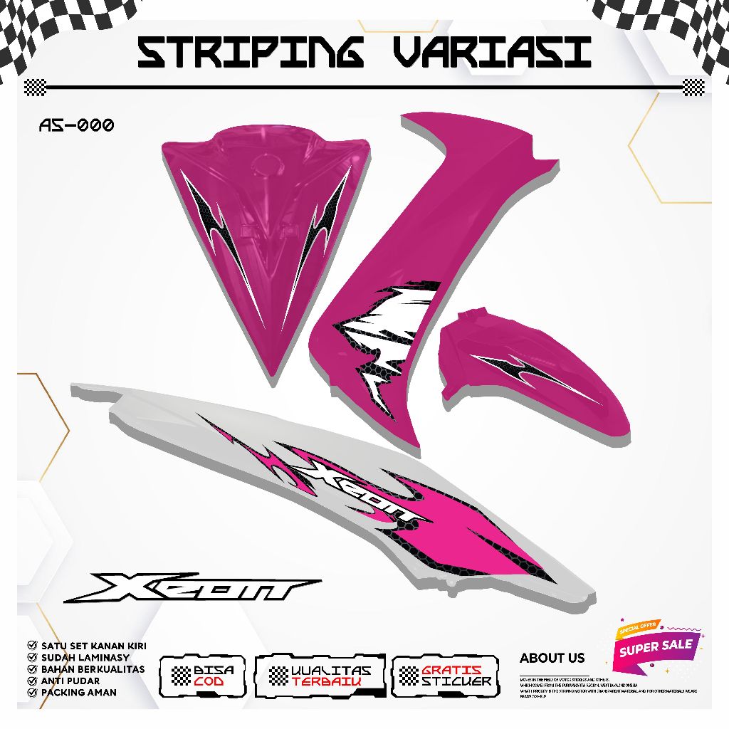 STRIPING VARIASI BAHAN STICKER YAMAHA XEON RC GP VARIASI SIMPLE TREND