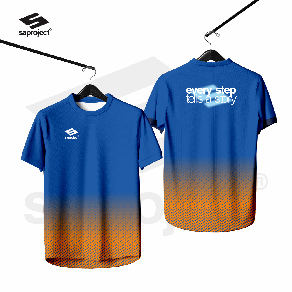 Kaos Running Dry Fit Baju Olahraga Lari Pria Gym Pakaian Sport Lengan Pendek Pria orange