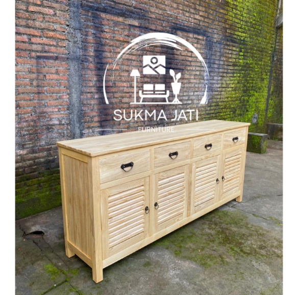 Lemari Kabinet Kayu Jati Grade A Solid