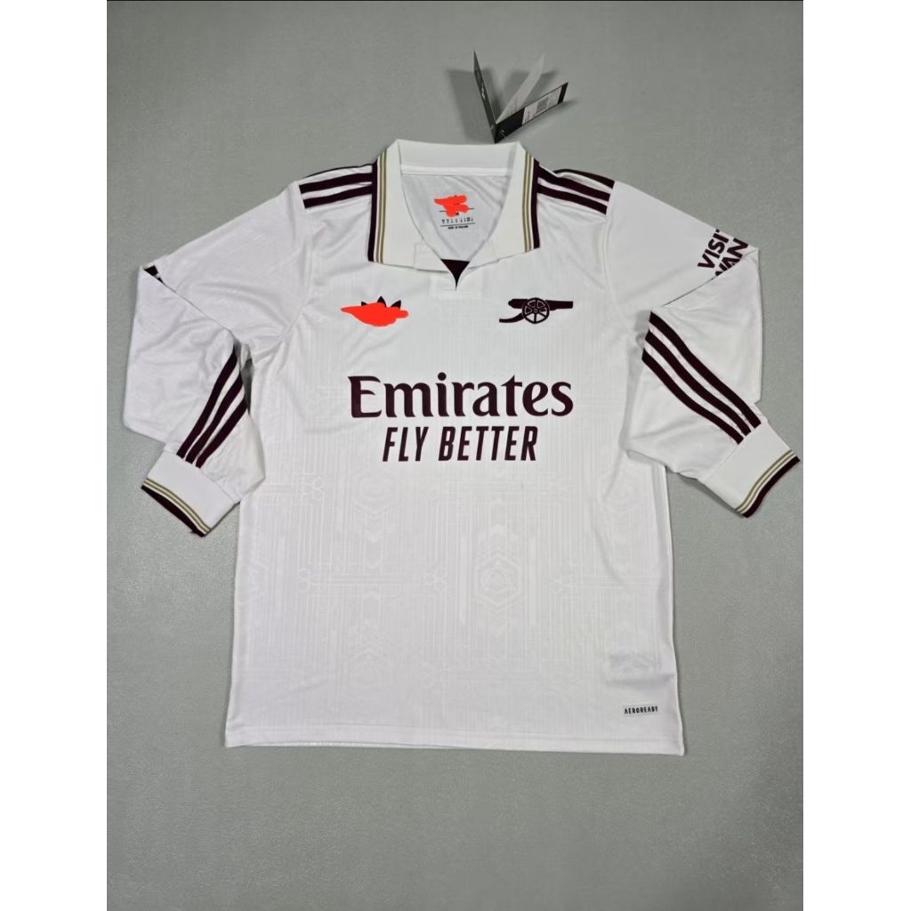Jersey Kaos Baju Sepak Bola Dewasa Arsenal Meriam London Home Away 3rd Third Putih White Longsleeve 