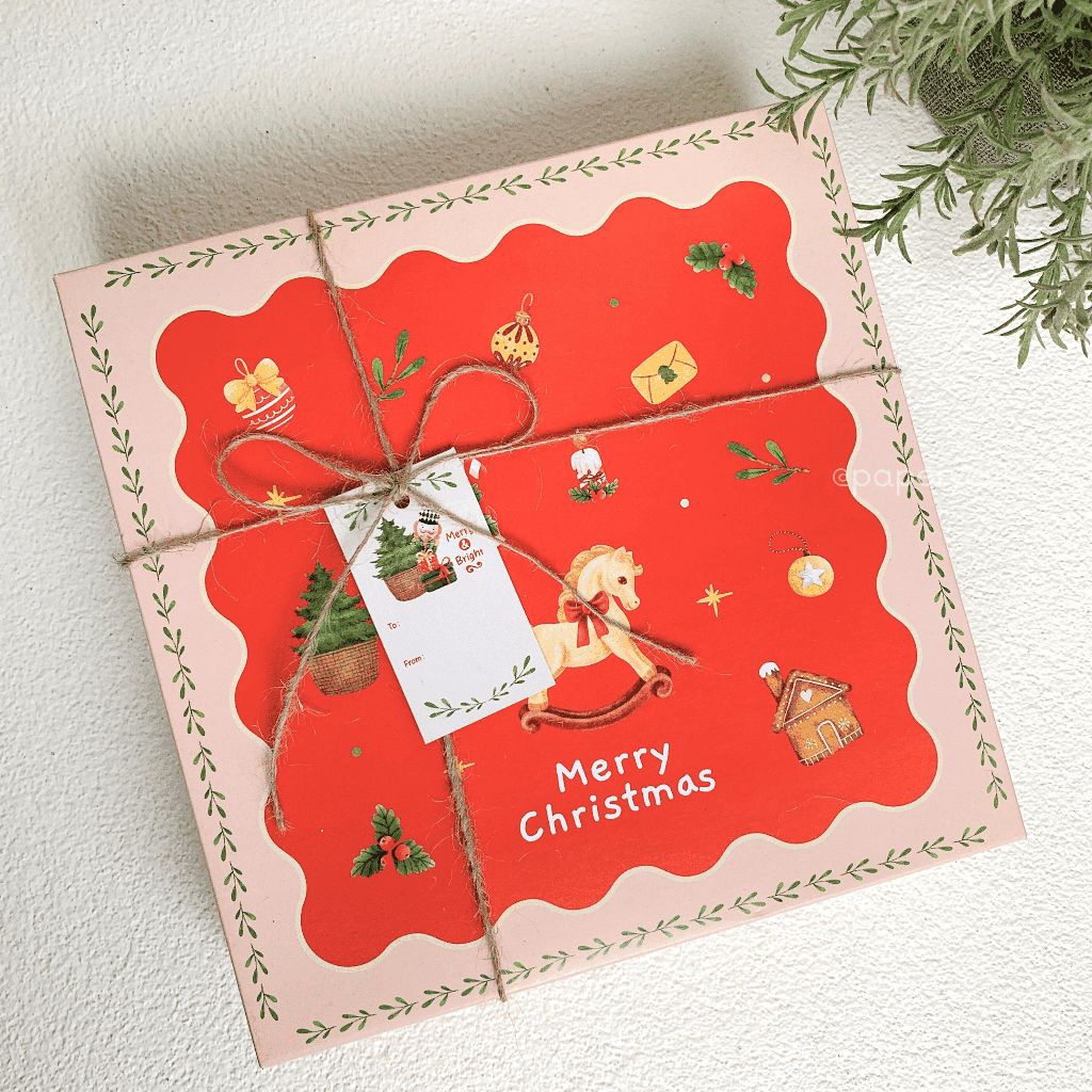 Box Dus Kotak Packaging Kue Hampers Natal 22 x 22 x 8 cm/ 22 x 22 x 6 cm- ECO