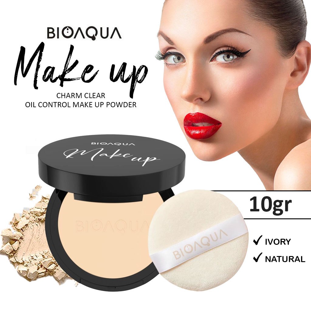 Bioaqua Oil Control Compact Powder Bedak Padat Glowing Tahan Lama Kontrol Minyak Seharian - Aff
