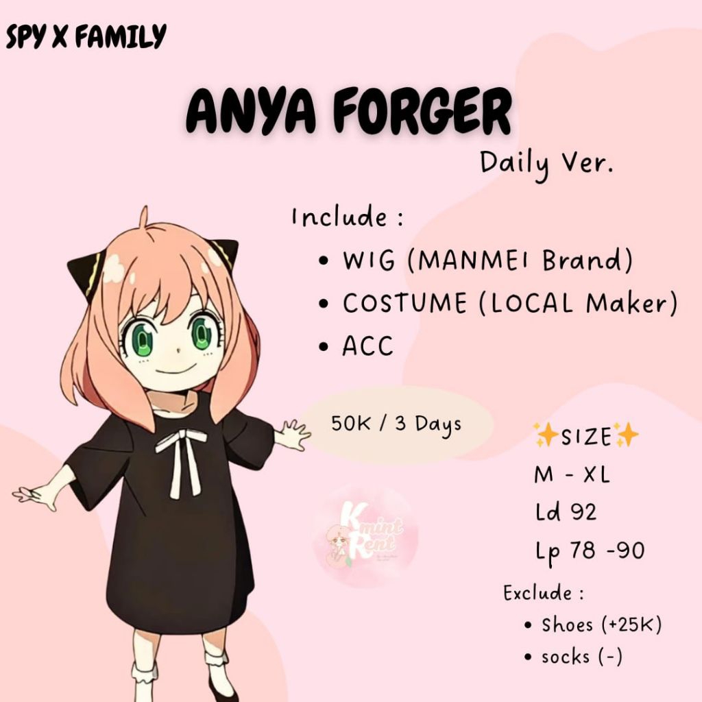 RENTAL/SEWA COSPLAY SPY X FAMILY ANYA FORGER DAILY VER