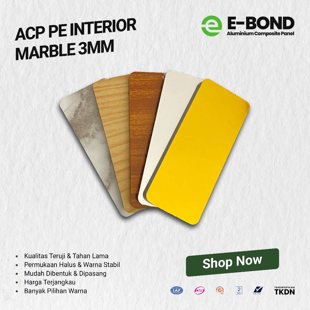 ACP Ebond - Alumunium Composite Panel 3mm White Marble