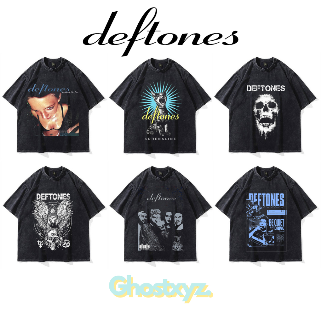 Ghostxyz T-Shirt Deftones Wash Oversize Vintage Tee Baju Kaos