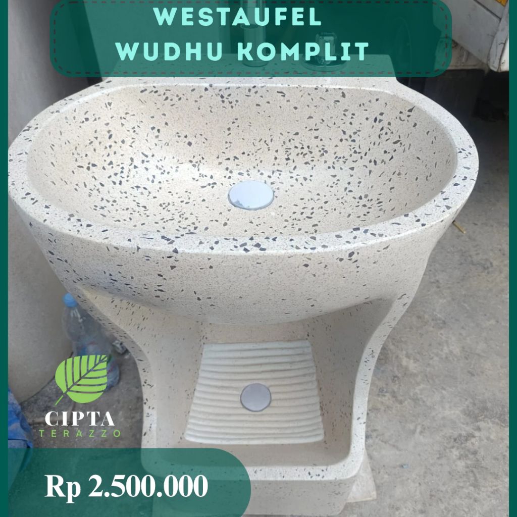 Wastafel Wudhu Komplit Terrazo | Wastafel Wudhu Terrazo Mewah | Wastafel Wudhu Terrazo
