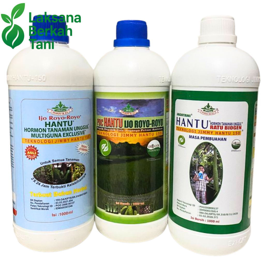HEMAT PUPUK JIMMY Paket Hemat Pupuk Organik Cair - ZPT, NPK, dan POC - 3 Botol 1000 ml JIMMY HANTU 1