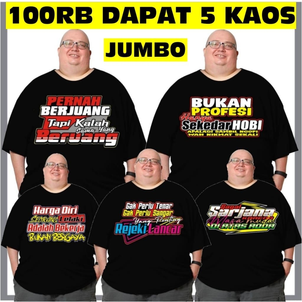 Kaos Jumbo Pria Wanita Oversize motif kata kata sindiran keren sablon Dtf/Sablon depan saja
