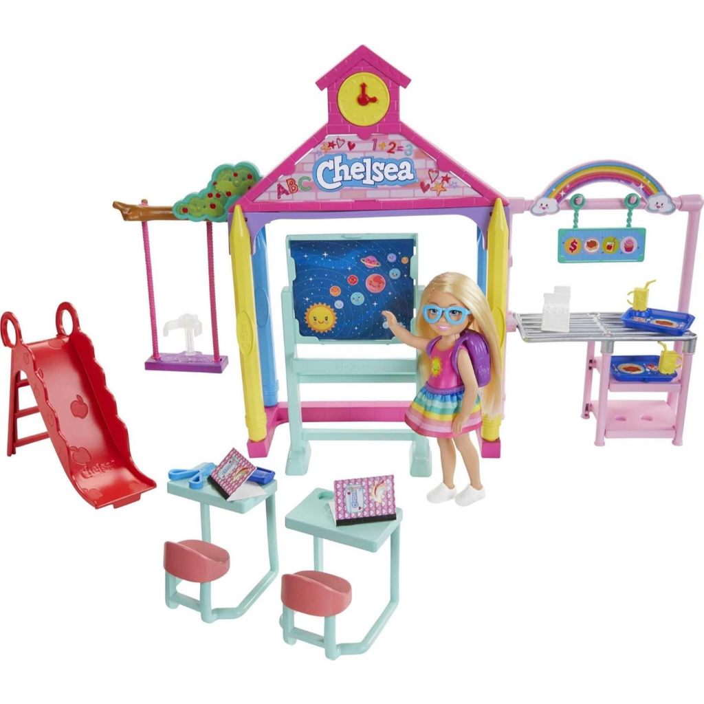 Barbie Club Chelsea School Playset with Blonde Small Doll & Classroom Accessories