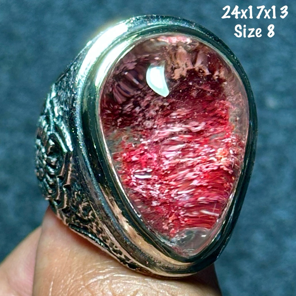 Cincin Batu Akik Natural Kecubung Karang (asli alam)