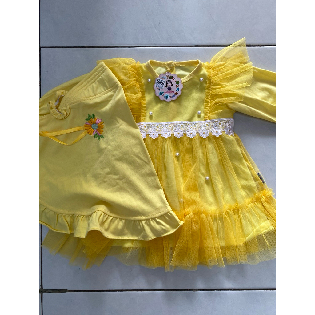 kuning set muslim bayi perempuan
