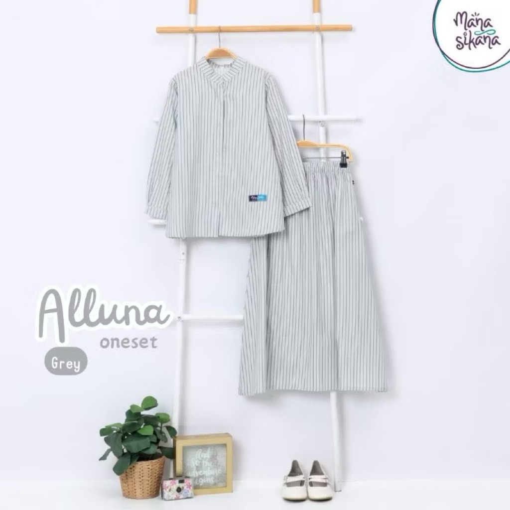 MANASIKANA Alluna OneSet Baju Setelan Rok Anak Perempuan Remaja