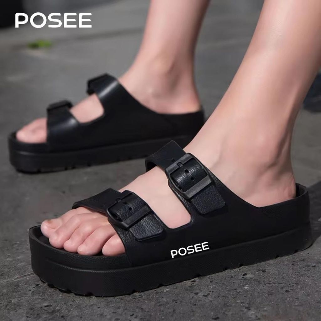 Sandal slop POSEE sandal slop wanita gesper 2 full karet