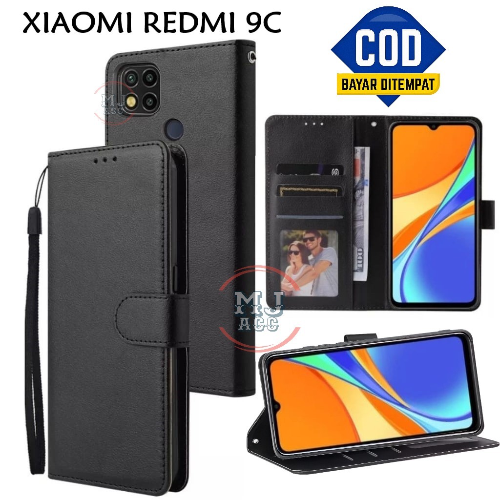FlipCase Xiaomi Redmi 9C Leather Case Wallet Premium Casing Hp XIAOMI REDMI 9C Cover Ponsel
