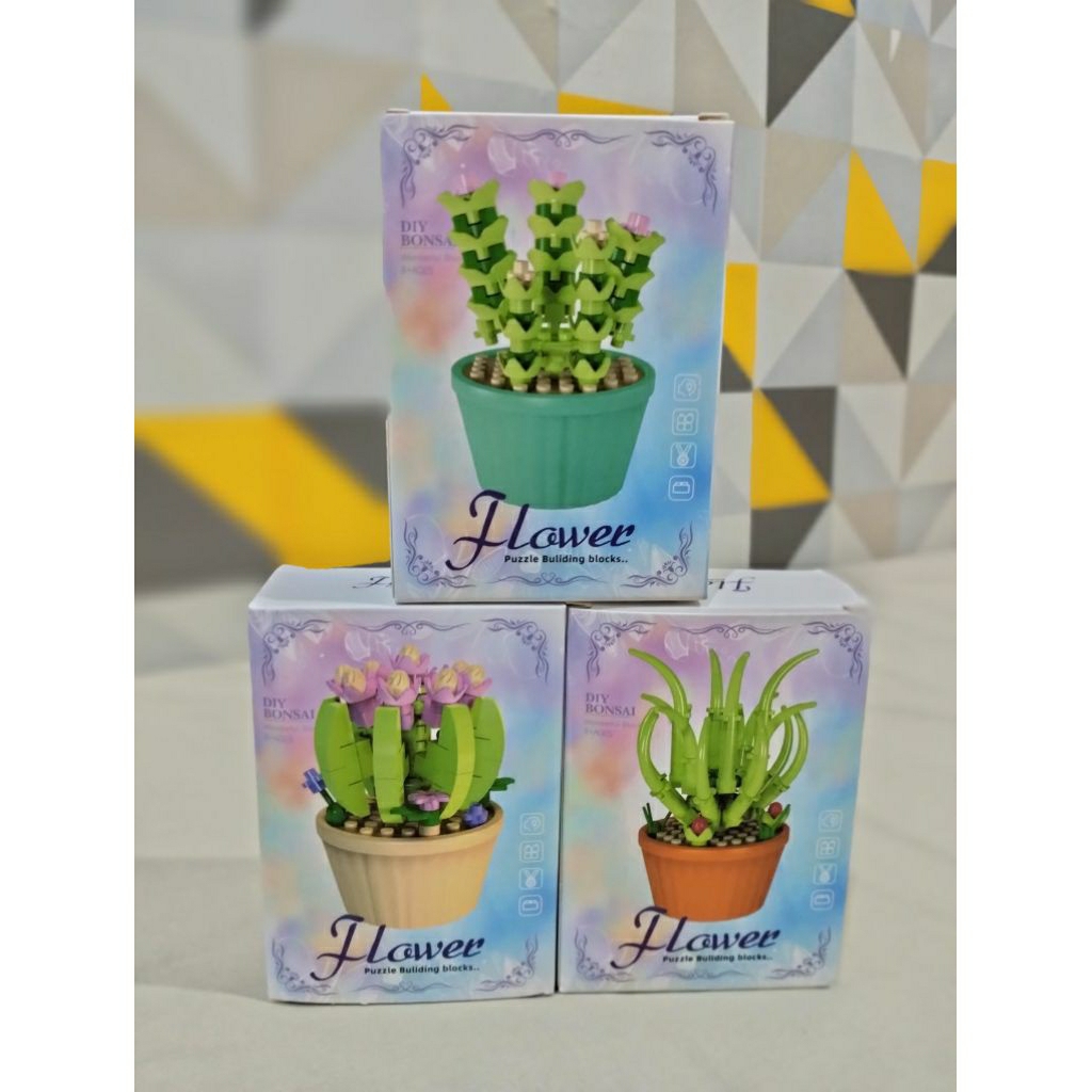 Flower mini brick bunga kecil pajangan lego kecil