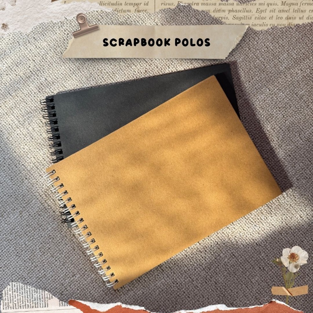 Scrapbook Polos Landscape Hitam Coklat isi 20