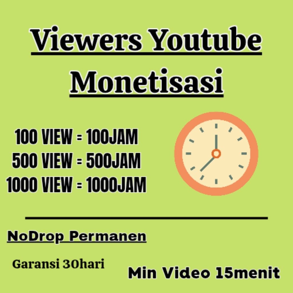 Viewers Youtube Monetisasi HR Views Permanen