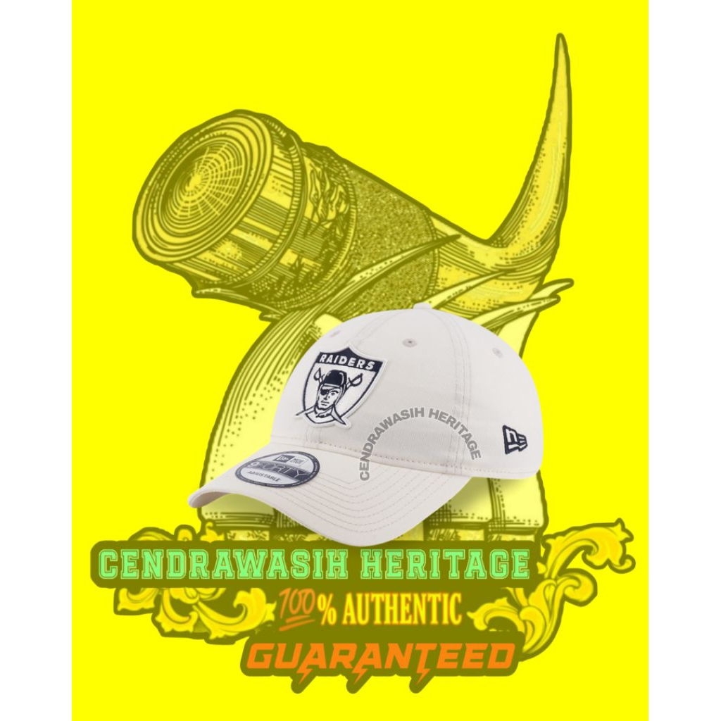 New Era 9Forty Unstructured Oakland Raiders NFL Historic Adjustable Cap Chrome White Original